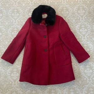 Zara girls red wool peacoat